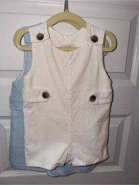 TBBC White Corduroy Jack Keene Jon Jon 12-18M